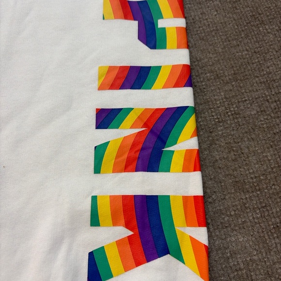 Victoria’s Secret PINK Rainbow Logo Matching Set White Pullover & Joggers  0721 - Picture 6 of 7